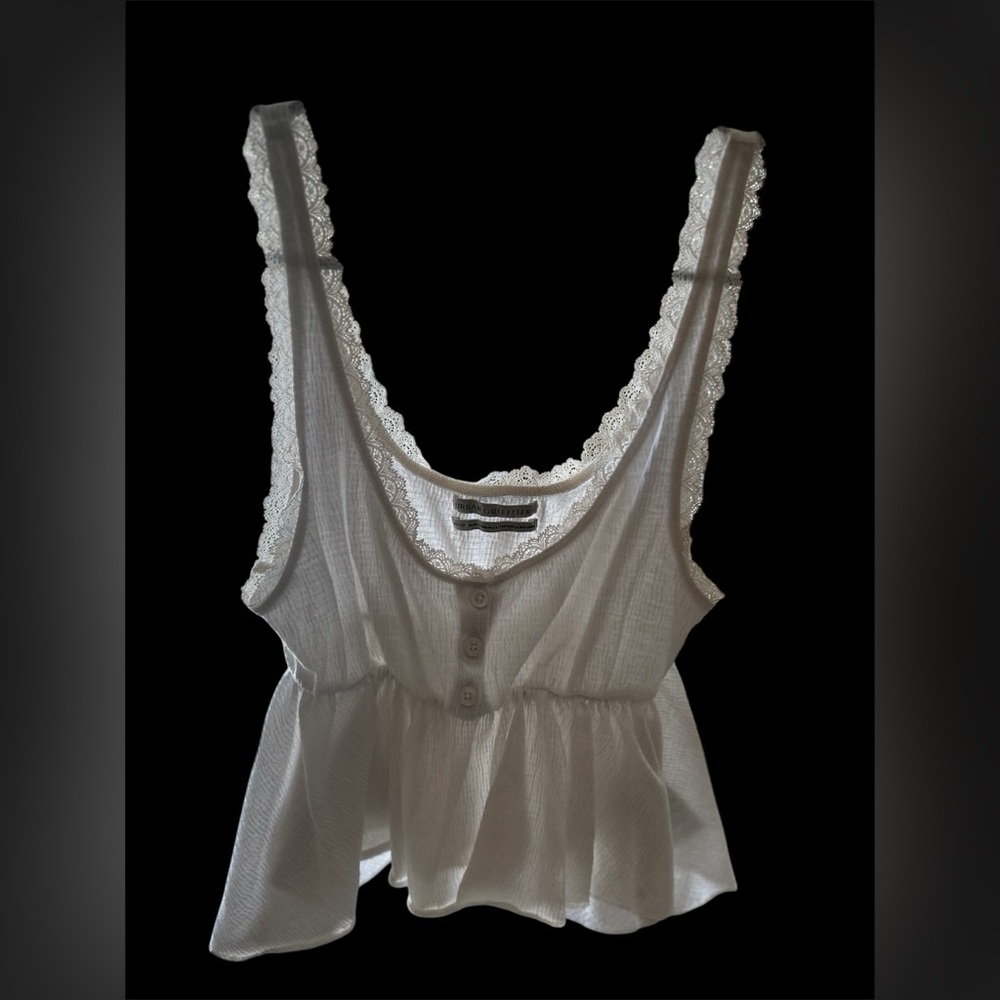 Urban Outfitters White Lace Trim Tank Top